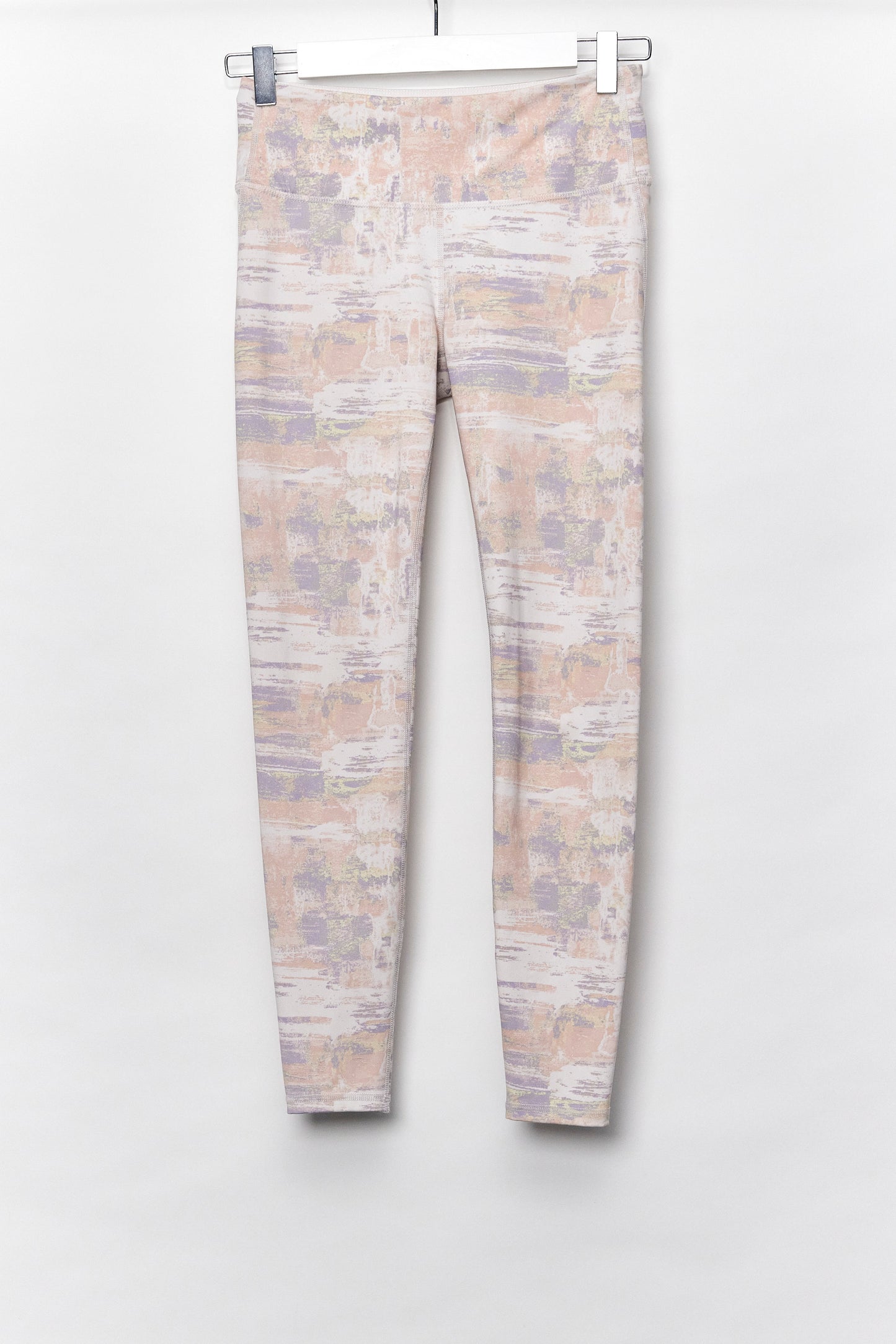 Womens White & Pink Pattern Leggings size Small
