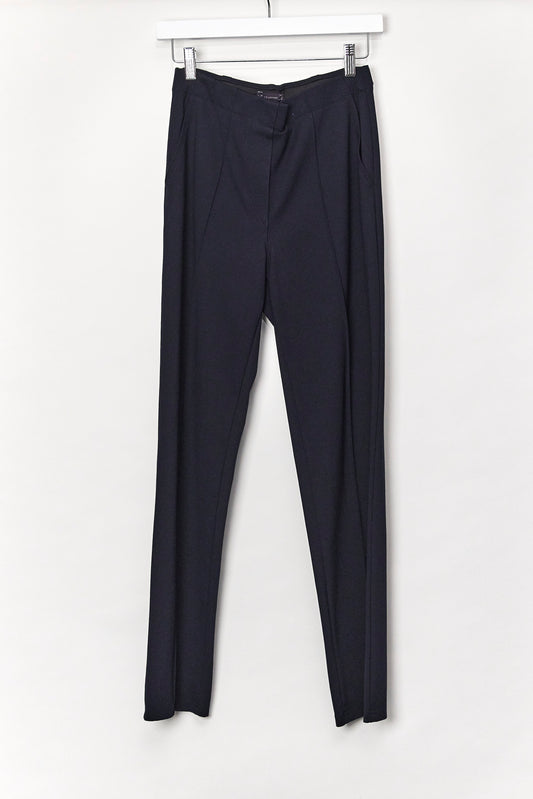 Womens M&S Navy trousers with front pleat stitching size 10