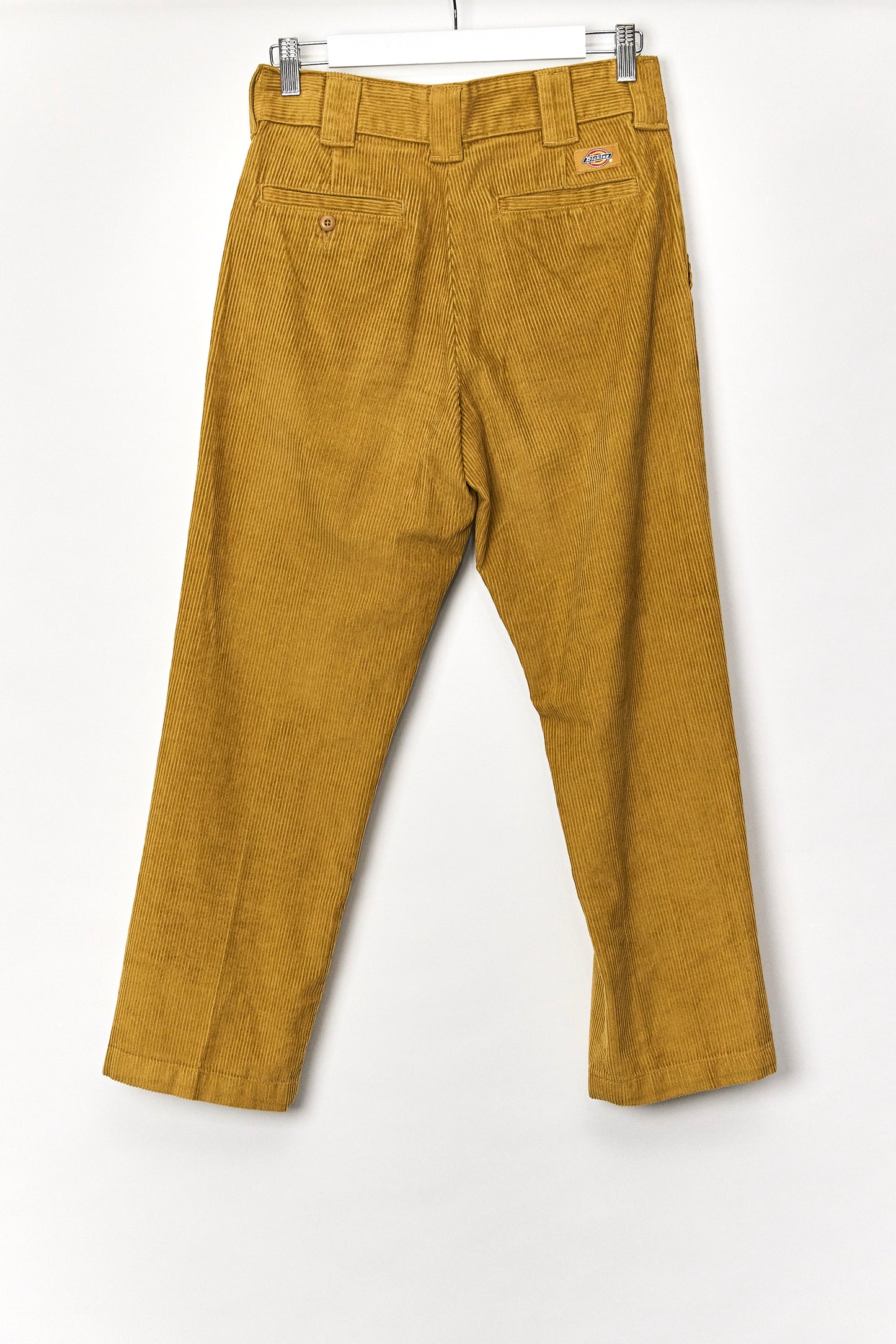 Womens Dickies cropped cord yellow trousers waist 26"