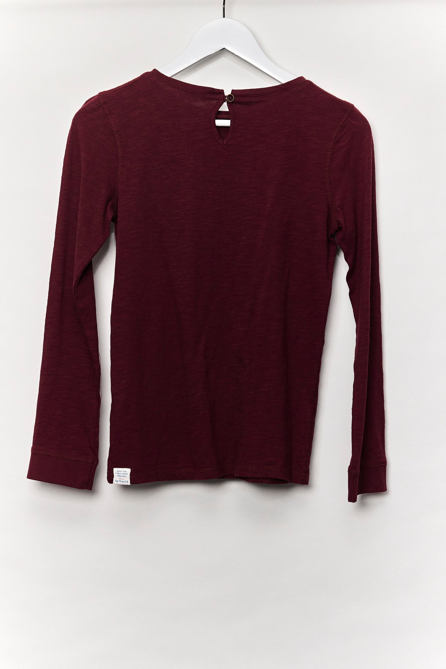 Womens FatFace Burgundy Long Sleeve T-shirt 12-13/ Size Extra Small