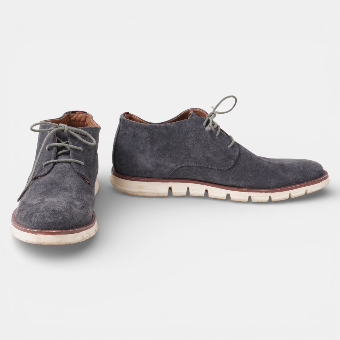 Grey/ Blue Suede lace up shoes size 10