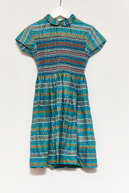 Kids Vintage Smocked Pattern Dress age 4