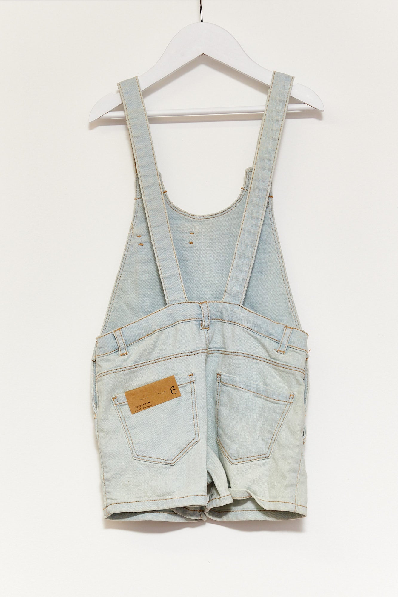 Kids Mango denim dungaree shorts age 6