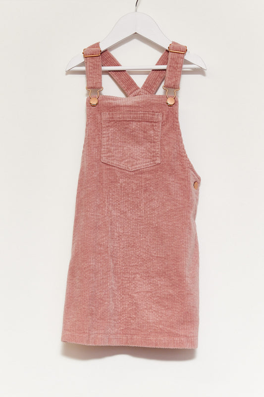 Kids Pink Corduroy Pinafore Dress age 7
