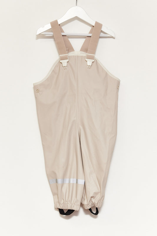 Kids Beige Waterproof dungarees age 1