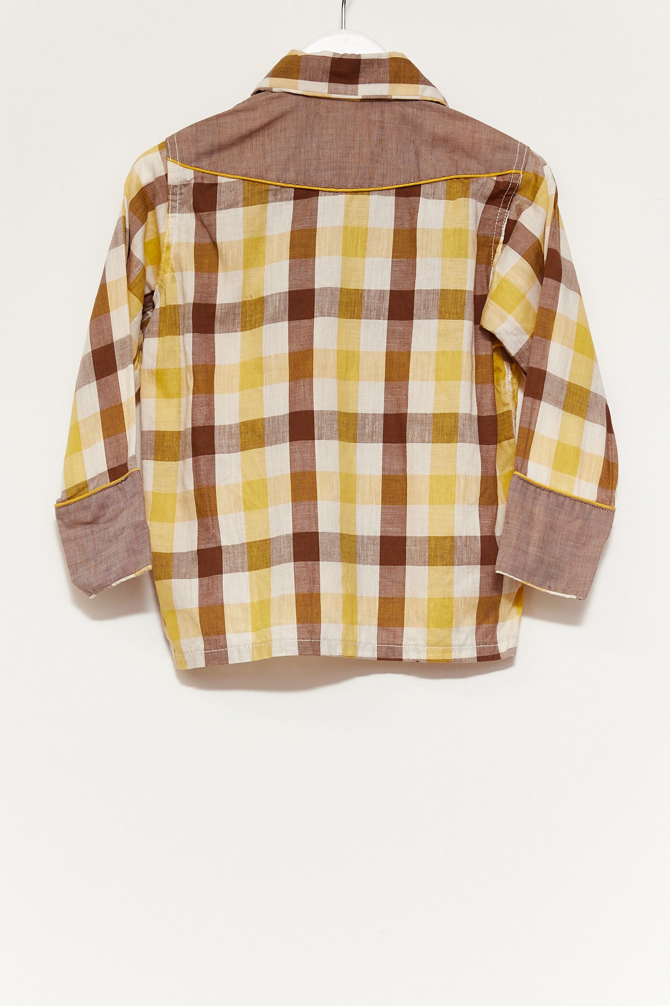 Kids Vintage Brown Check Cowboy Shirt age 2