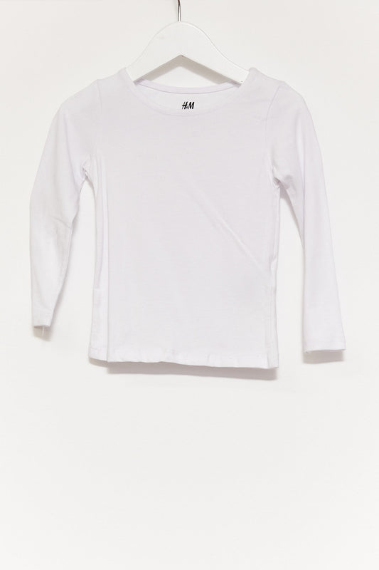 Kids H&M White Long Sleeve T-shirt age 2