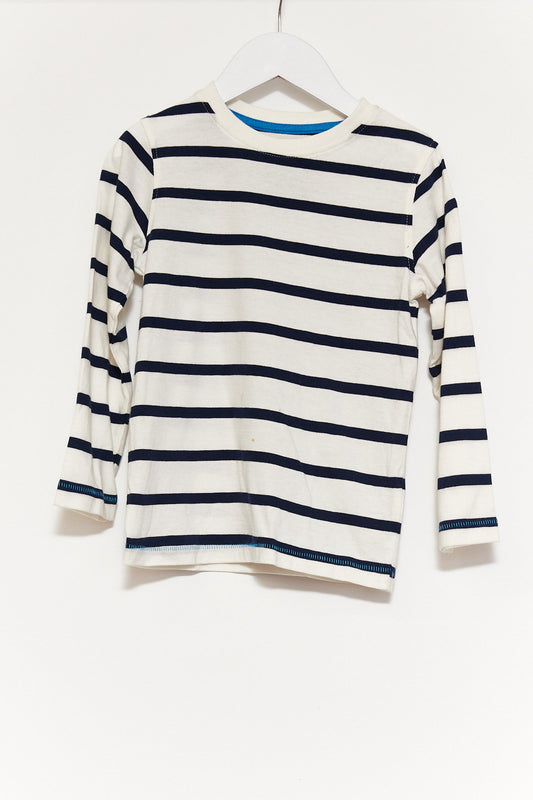 Kids Black and White stripe T-shirt age 4