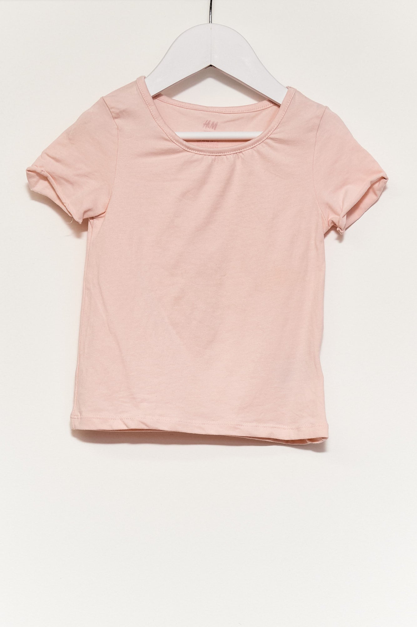 Kids H&M Light Pink T-shirt with roll sleeve age 4