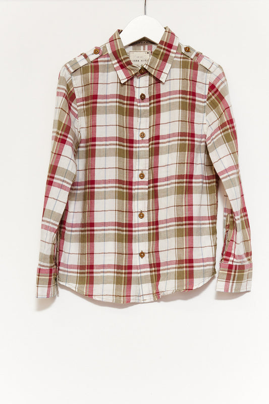 Kids Zara Red Checked Shirt age 5