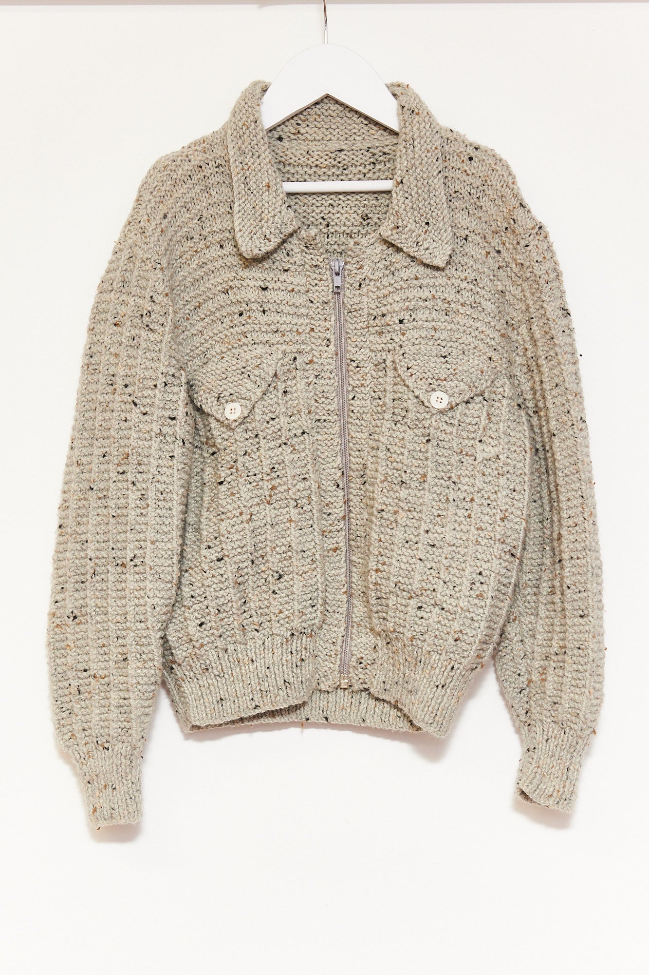 Kids Vintage Grey Knitted Jacket age 8