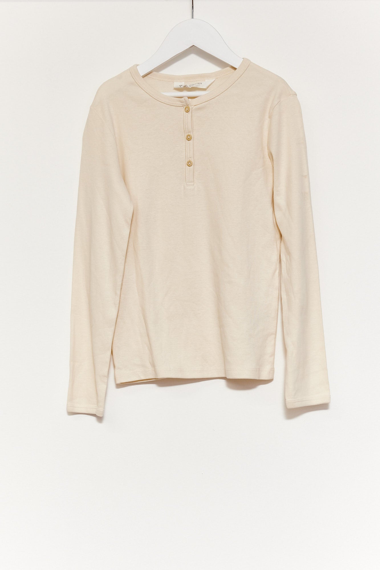 Kids H&M Beige Henley top age 8