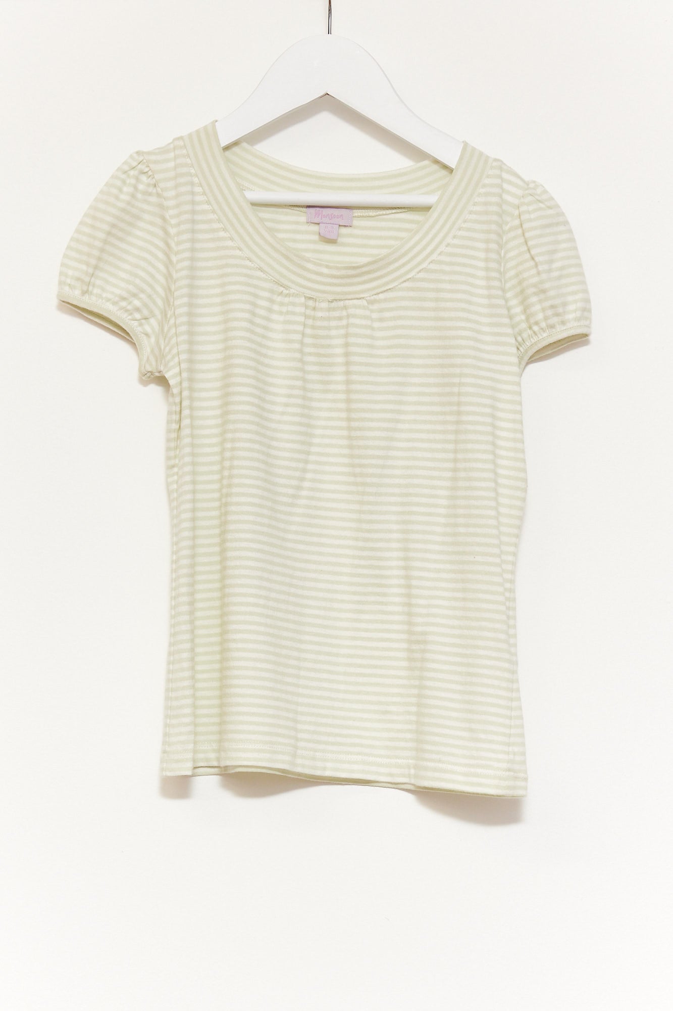 Kids Monsoon Pale Green Stripe T-shirt age 8-9