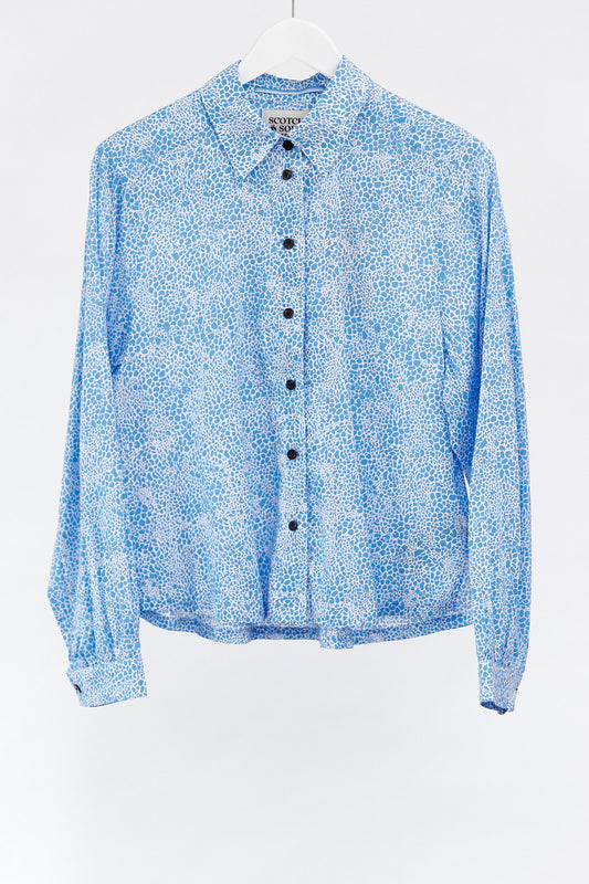 Womens Scotch & Soda blue pattern blouse size small