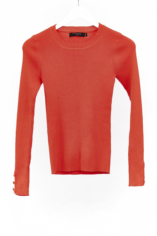 Womens In Vogue red rib knit sweater size small