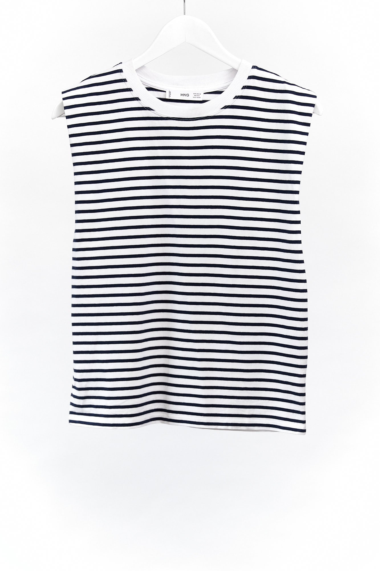 Womens Mango sleeveless striped T-shirt size small
