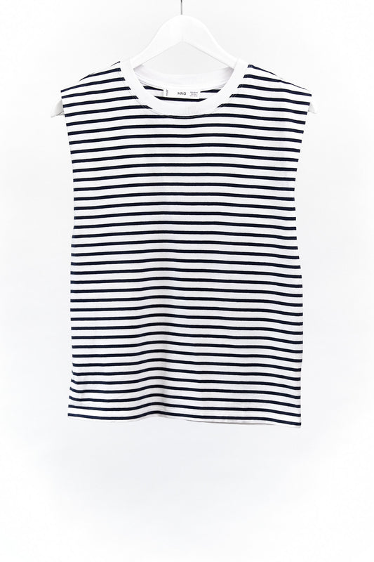 Womens Mango sleeveless striped T-shirt size small