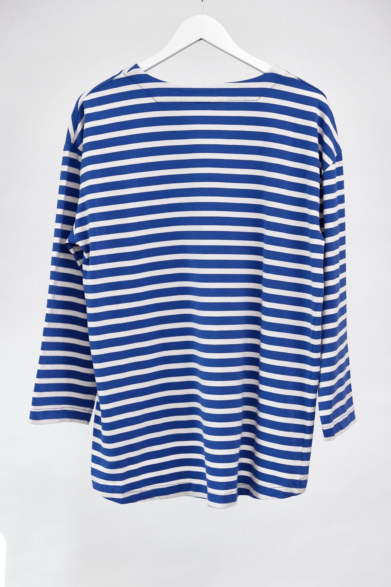 Womens Kin blue oversized Breton stripe top size small