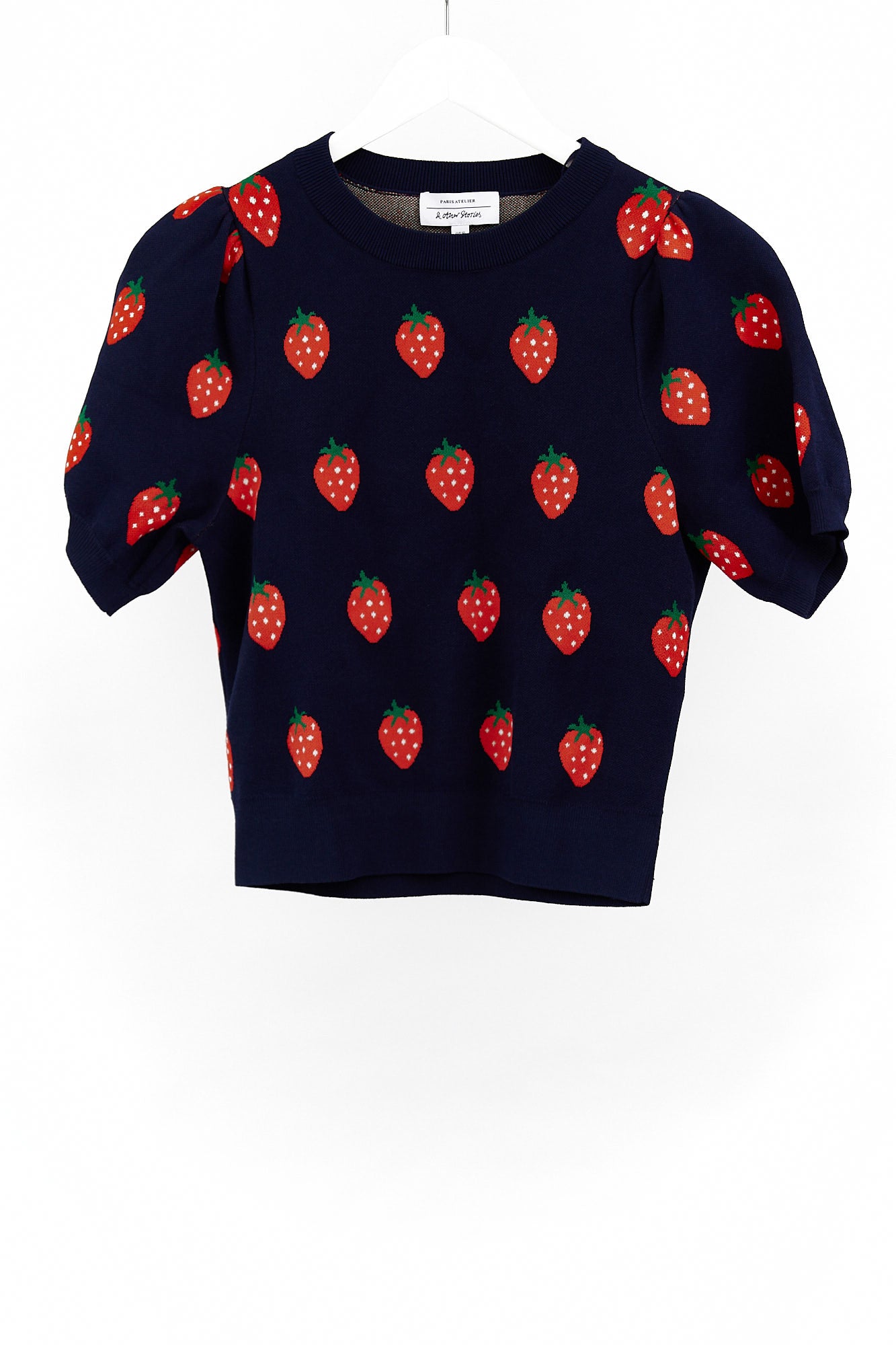 Womens & Other Stories strawberry knit cropped sweater size extra small