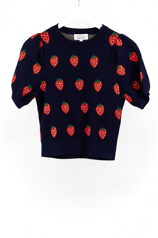 Womens & Other Stories strawberry knit cropped sweater size extra small