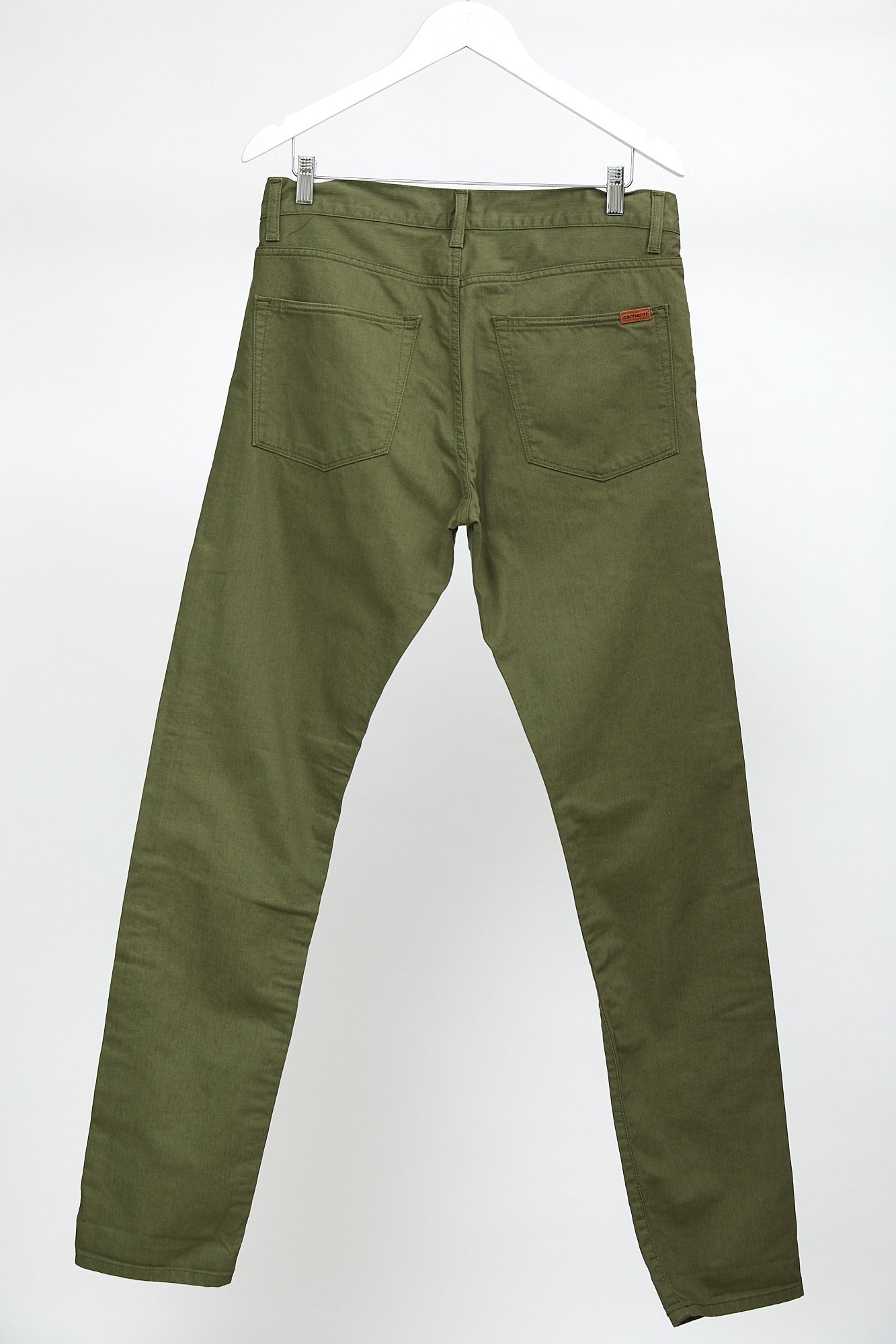 Khaki Green Mens Carhartt Chinos: W32 L34