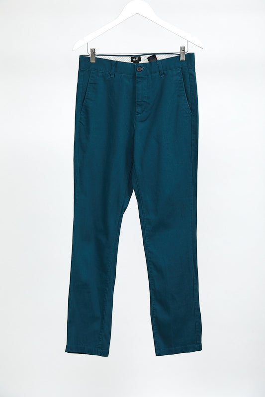 Dark Green Mens slim fit Chinos: W32 L31