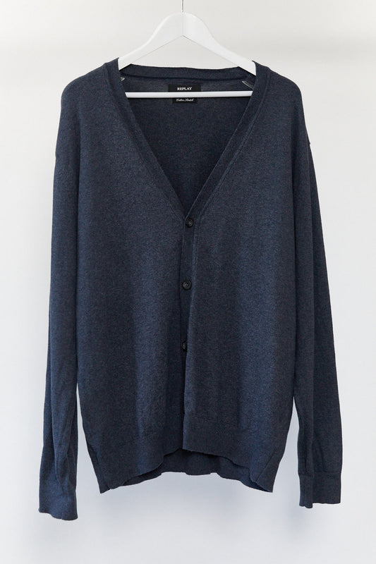 Mens Grey Replay Cardigan Extra Large