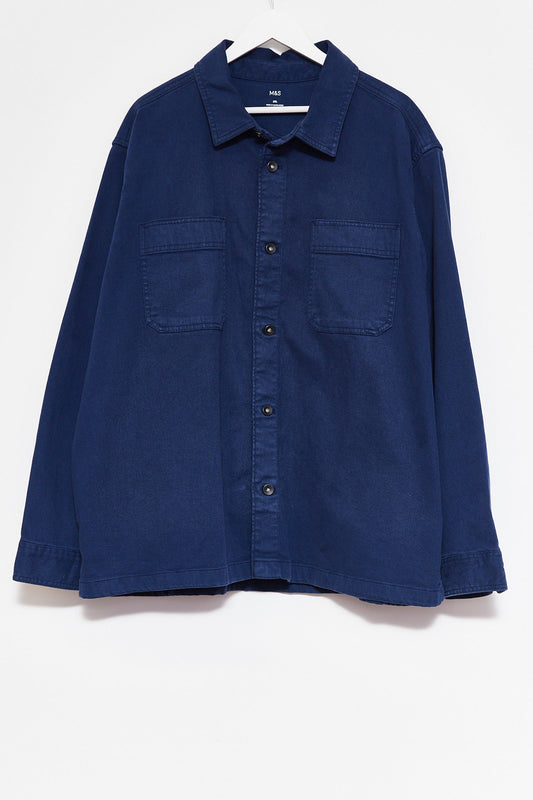 Mens M&S Blue Utility Chore Jacket size 3XL