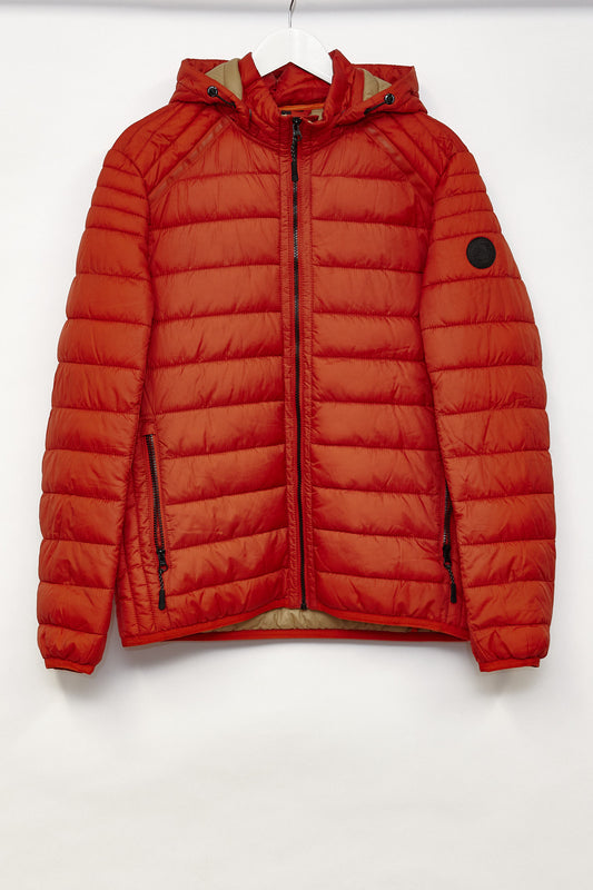 Mens orange puffer coat size large