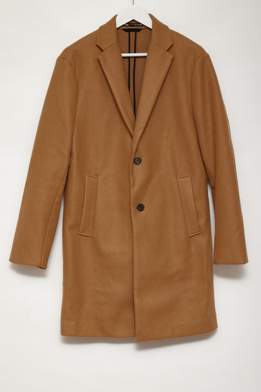 Mens Zara Brown overcoat size medium