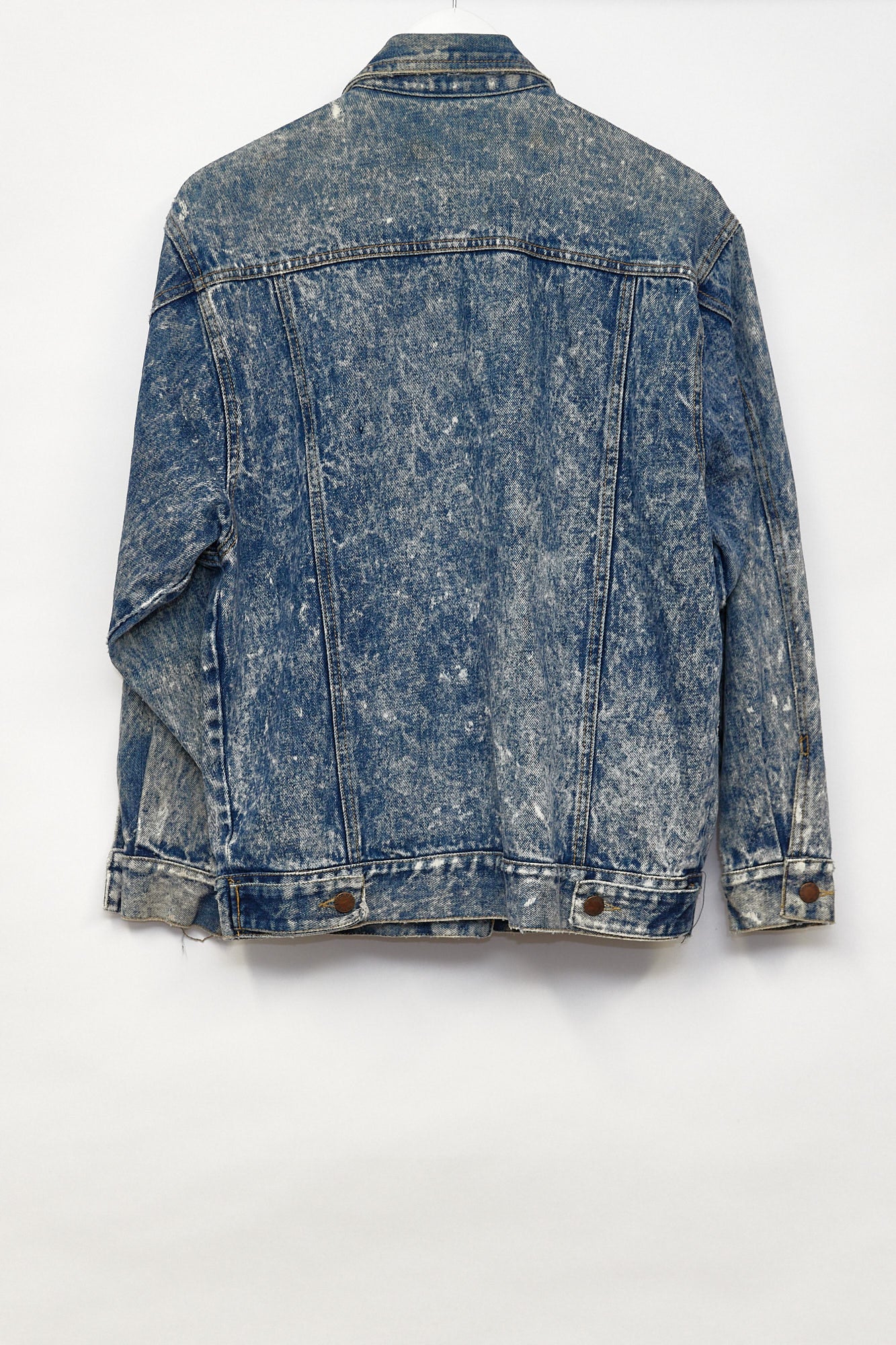 Mens Acid wash blue denim jacket size small