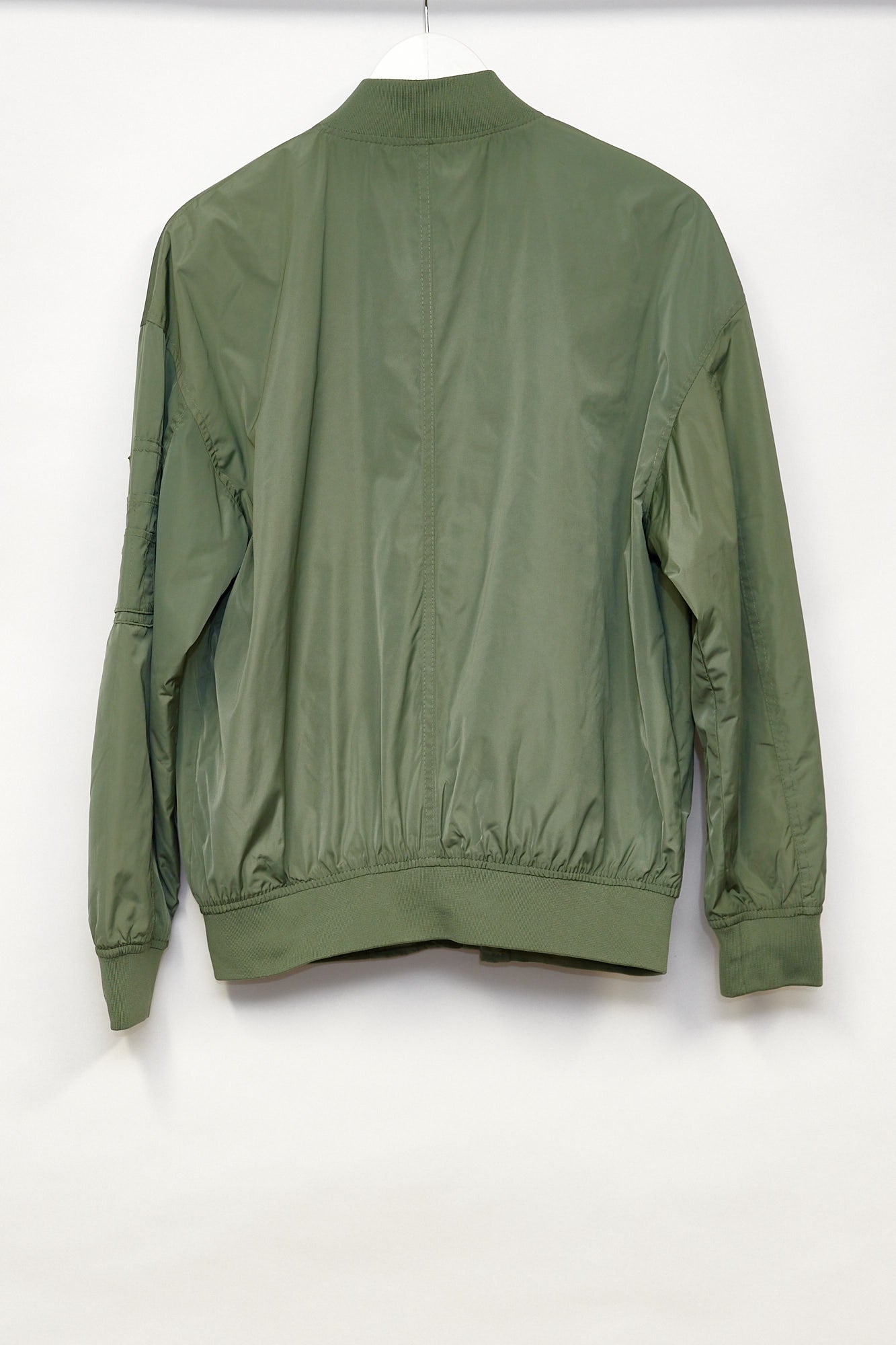 Mens Bershka green bomber jacket size small