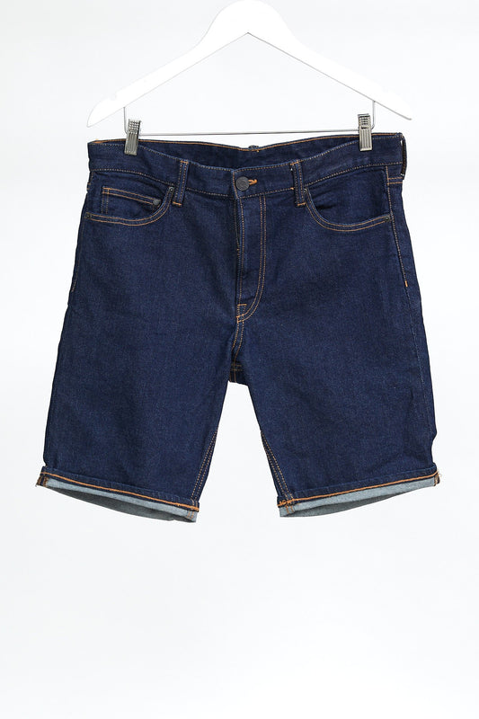 Mens Mid Blue Denim Short: W33
