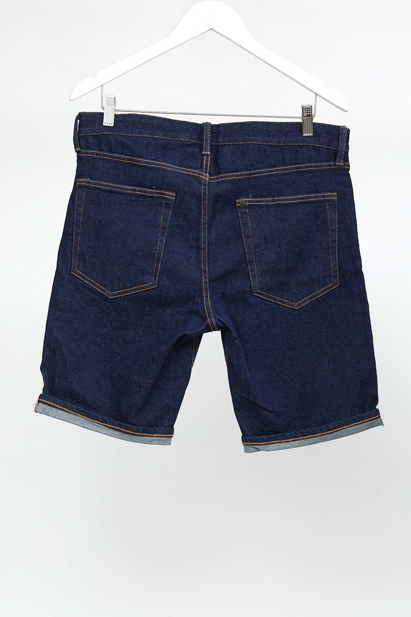 Mens Mid Blue Denim Short: W33