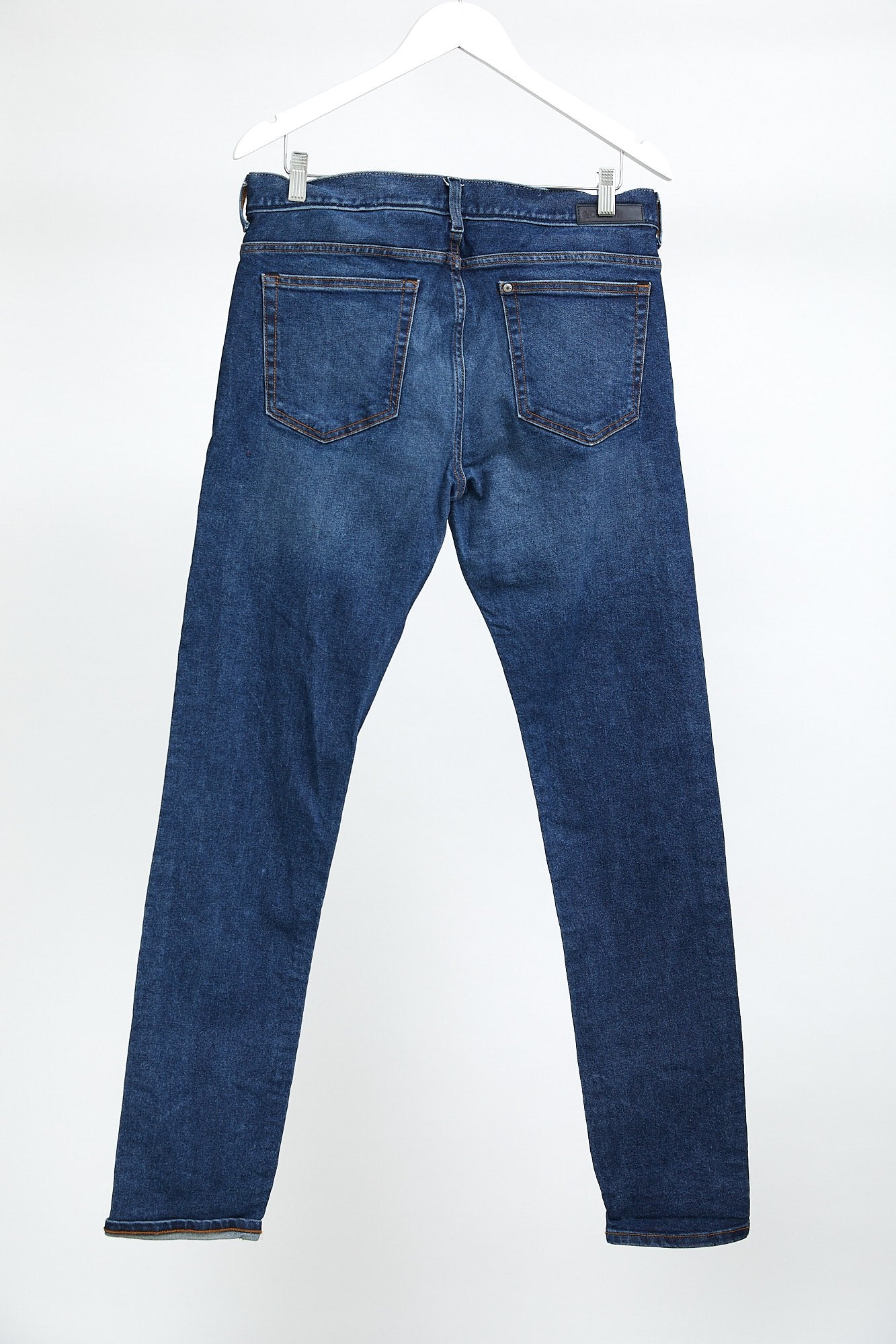 Mens H&M Dark Blue Slim Low Waist Jeans: W32 L34