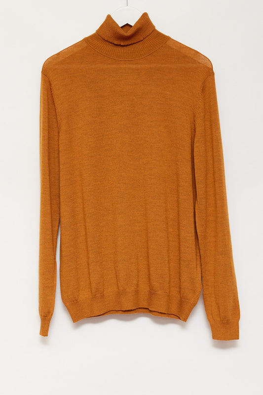 Mens Paul James yellow knitted roll neck jumper size large