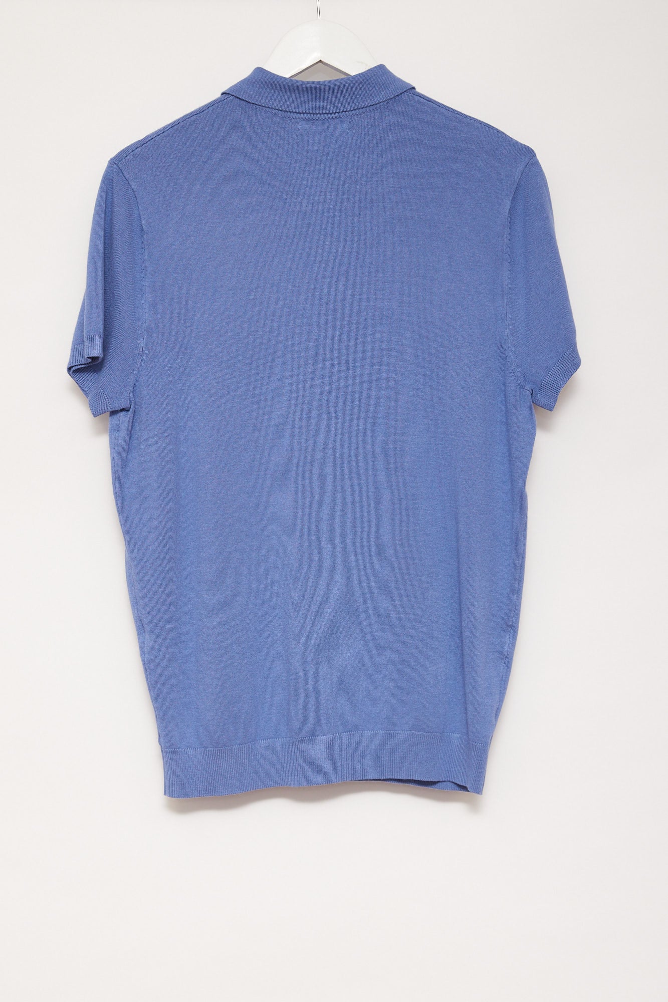 Mens Zara blue knitted polo top size medium