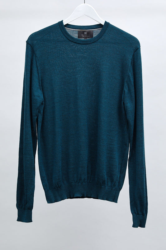 Mens Dark Green Crew Neck Jumper: Size Medium