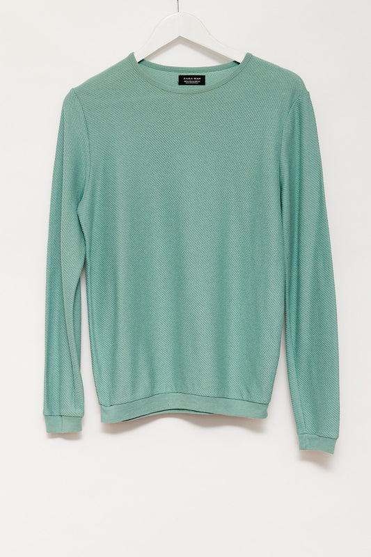 Mens Zara green textured sweater size medium