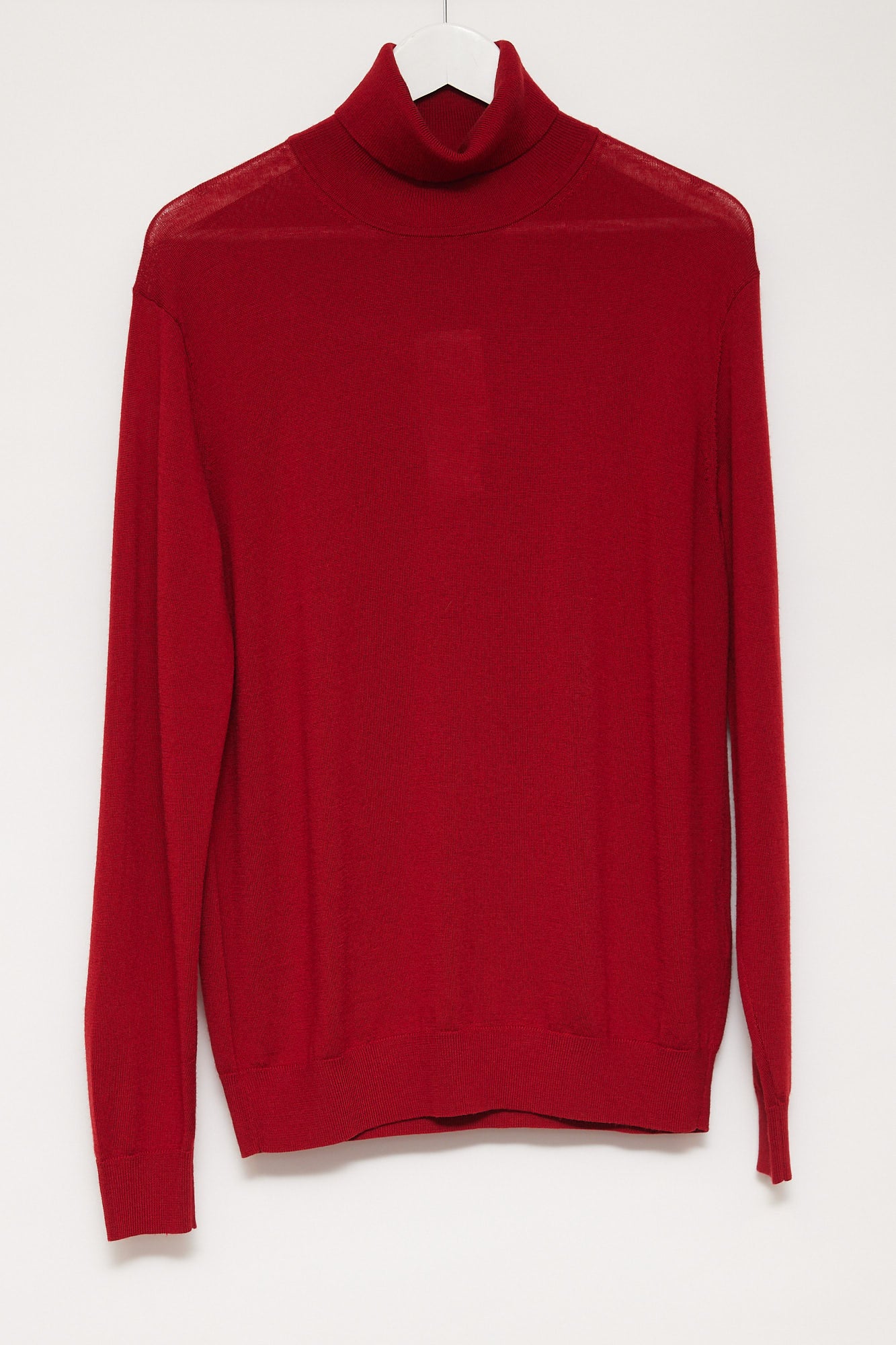 Mens knitted red roll neck jumper size medium