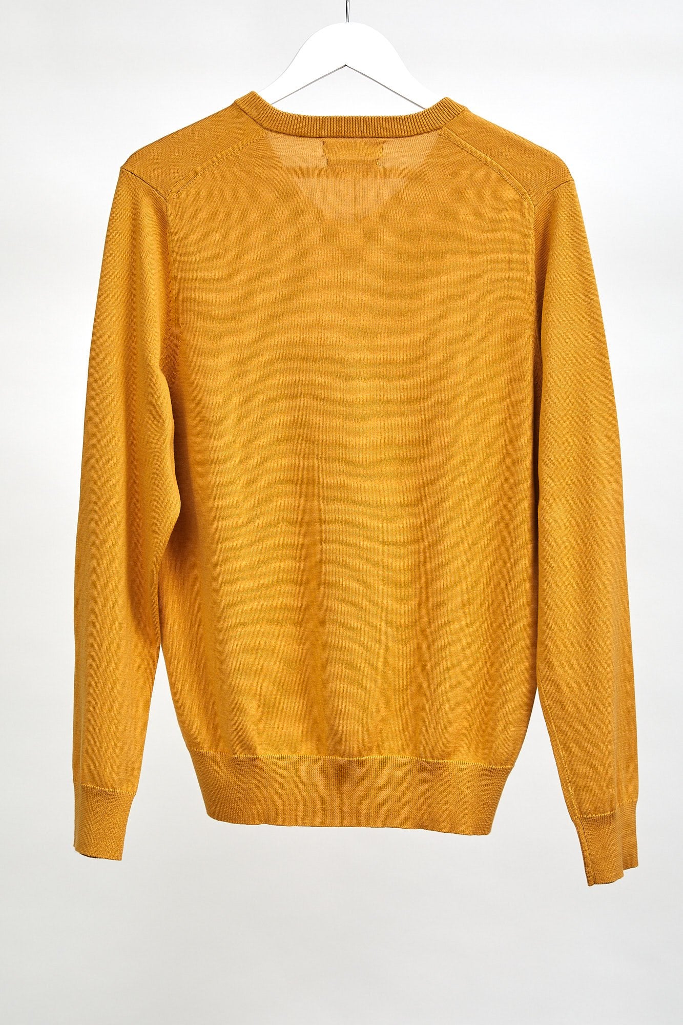 Mens M&S Yellow V-Neck Jumper: Size Medium
