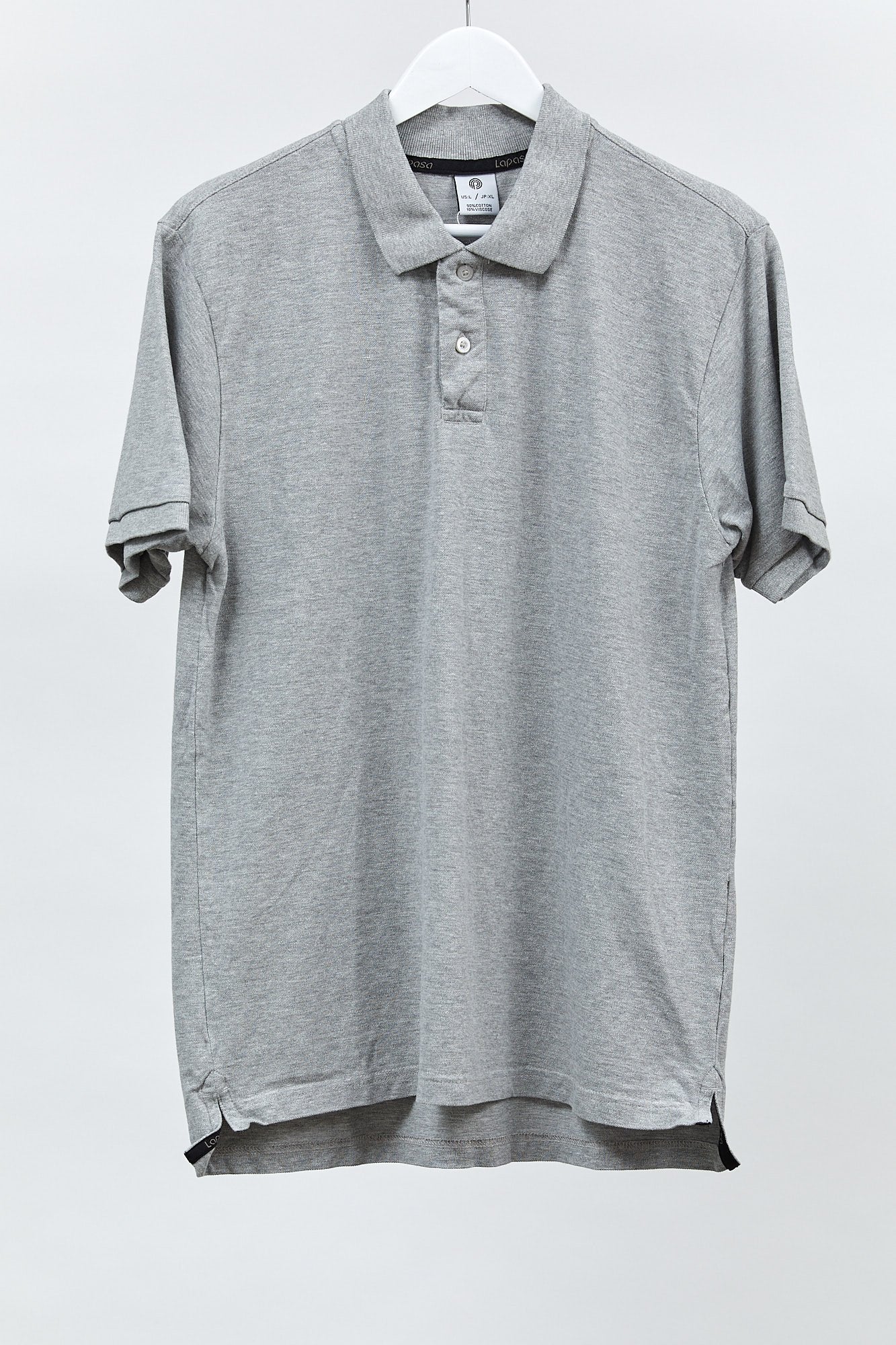 Mens Grey Polo Shirt: Size Large