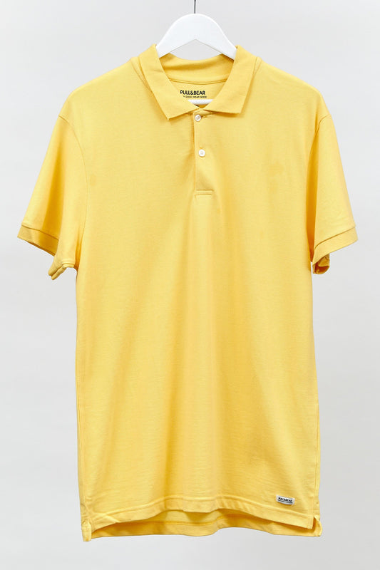 Mens Yellow Polo Shirt: Size Large