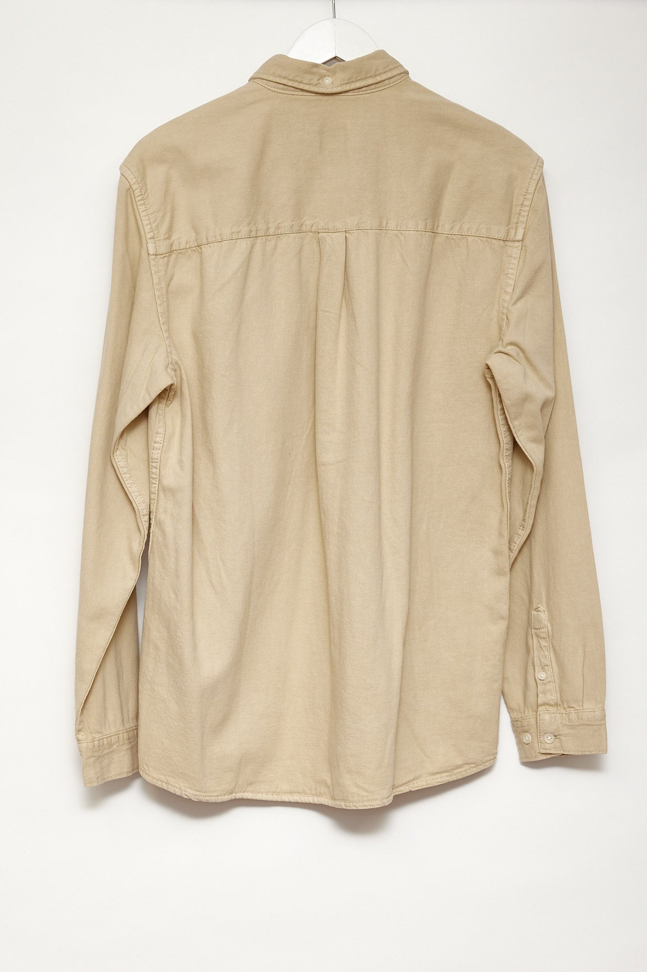 Mens Zara Beige Oxford shirt size large