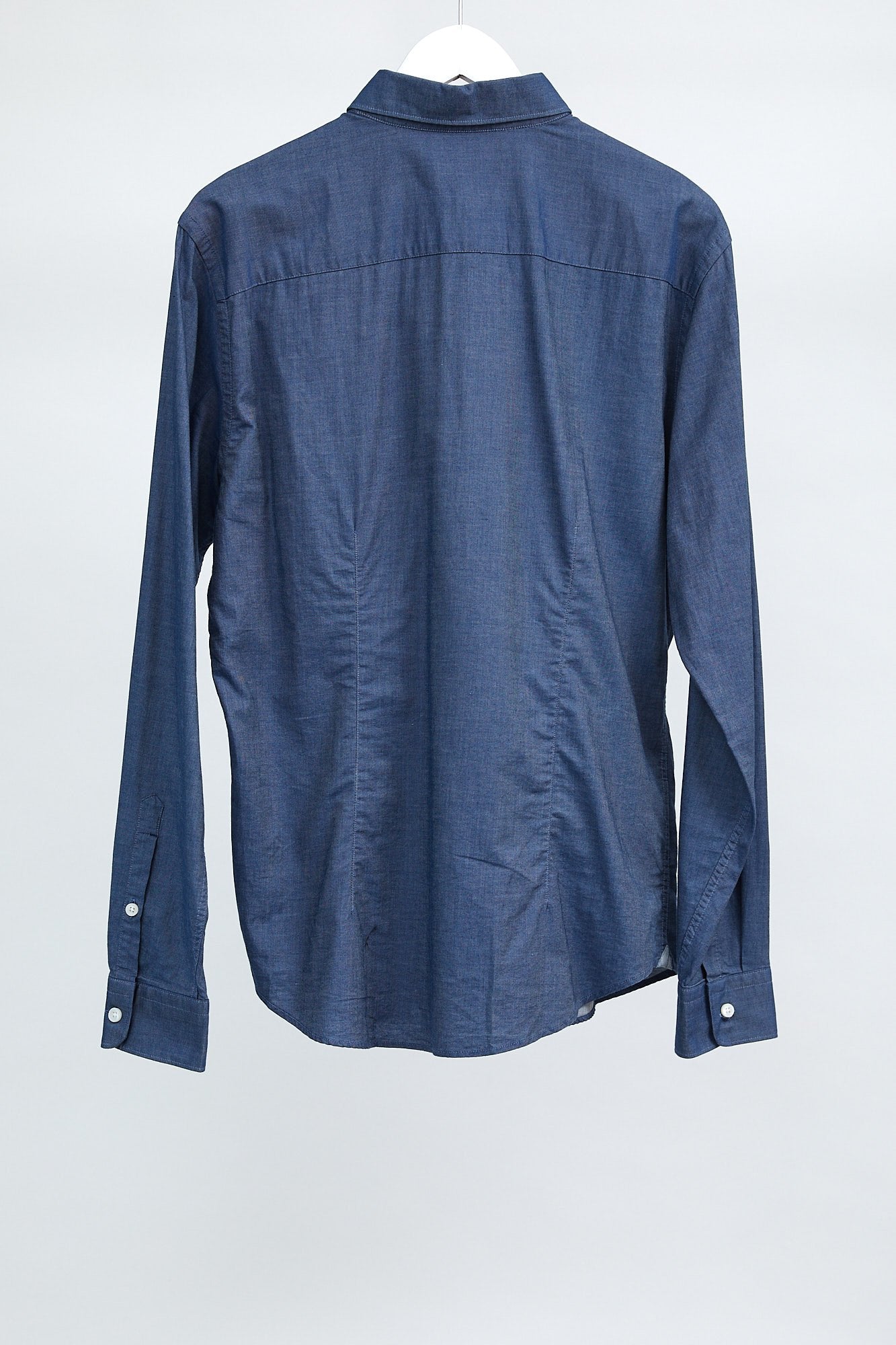 Mens Mango Dark Blue Denim Shirt: Size Large
