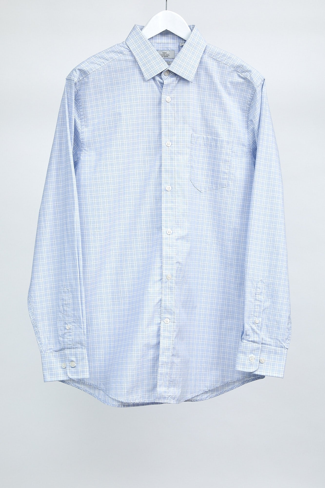 Mens Next Blue Check Shirt: Size Large