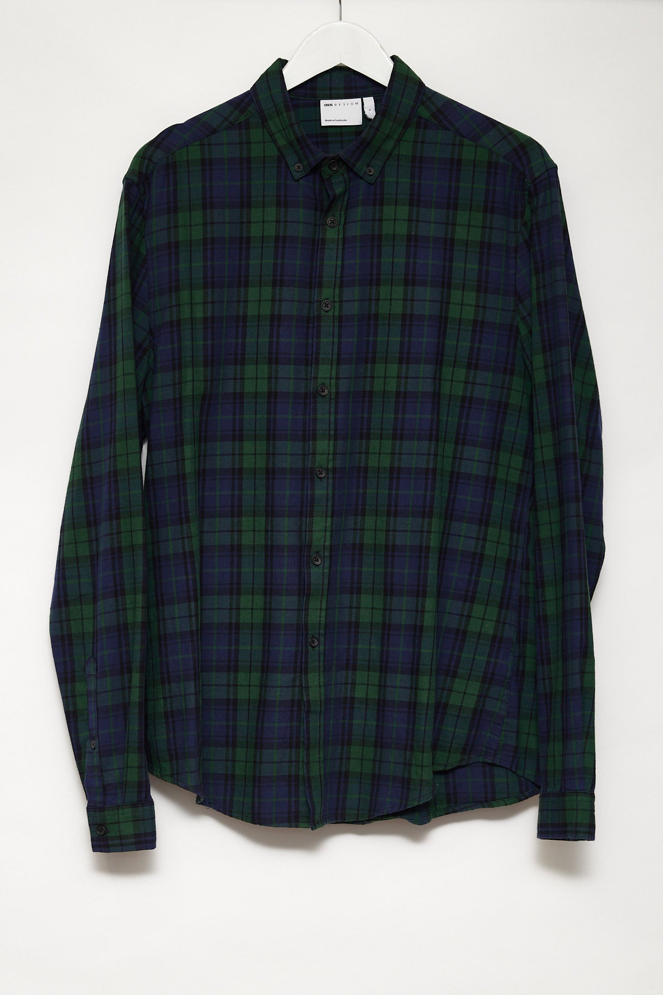 Mens ASOS Green checked Oxford shirt size large