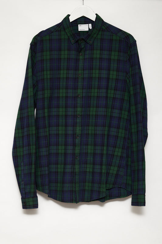 Mens ASOS Green checked Oxford shirt size large
