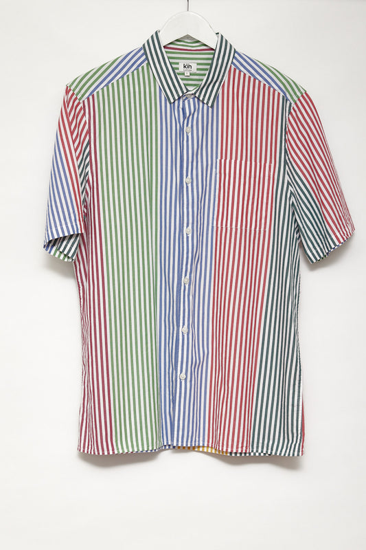 Mens Kin Stripe short sleeve shirt size large
