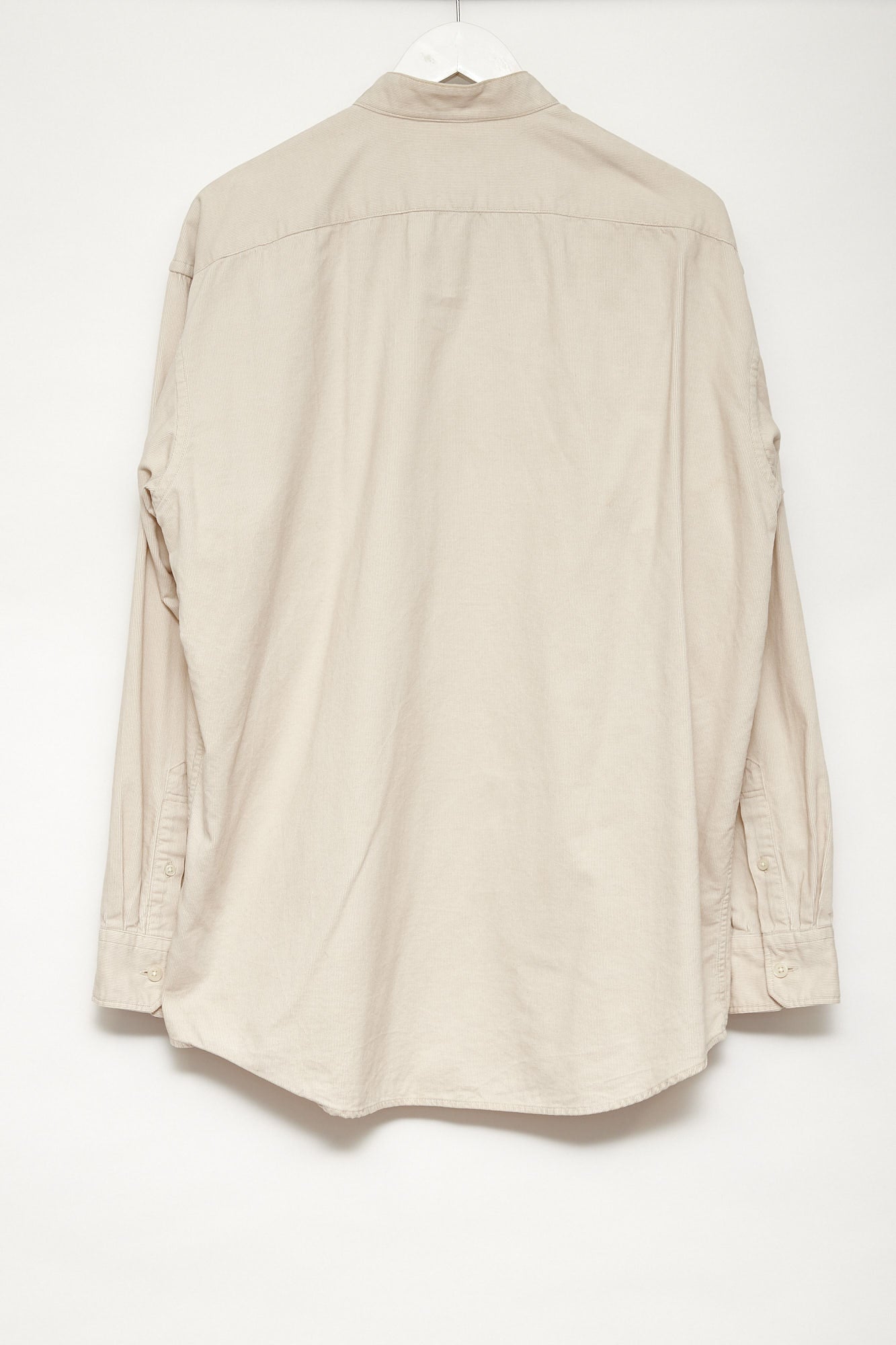 Mens Uniqlo Beige Corduroy collarless shirt size medium